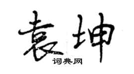 曾慶福袁坤行書個性簽名怎么寫