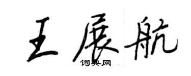 王正良王展航行書個性簽名怎么寫