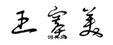 曾慶福王賽美草書個性簽名怎么寫