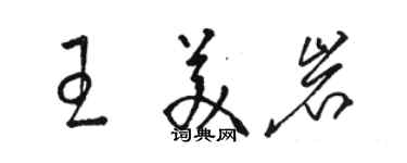 駱恆光王美岩草書個性簽名怎么寫