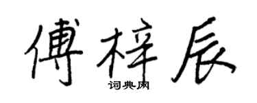 王正良傅梓辰行書個性簽名怎么寫