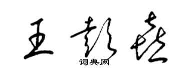 梁錦英王彭喜草書個性簽名怎么寫