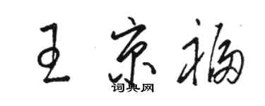 駱恆光王京福草書個性簽名怎么寫