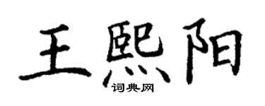 丁謙王熙陽楷書個性簽名怎么寫