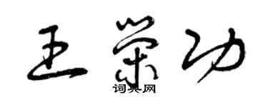 曾慶福王榮功草書個性簽名怎么寫