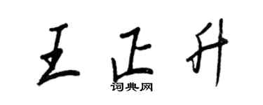 王正良王正升行書個性簽名怎么寫