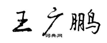 曾慶福王廣鵬行書個性簽名怎么寫