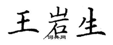 丁謙王岩生楷書個性簽名怎么寫