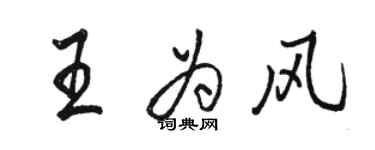 駱恆光王為風行書個性簽名怎么寫