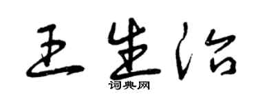 曾慶福王生治草書個性簽名怎么寫