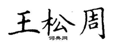 丁謙王松周楷書個性簽名怎么寫