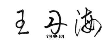 駱恆光王丹海草書個性簽名怎么寫
