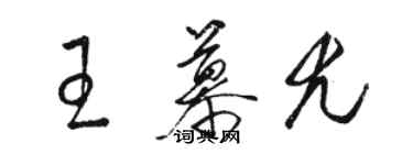 駱恆光王慕尤草書個性簽名怎么寫