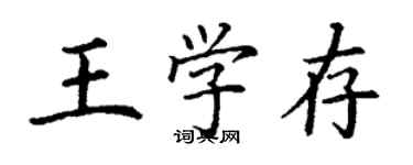 丁謙王學存楷書個性簽名怎么寫