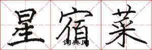 駱恆光星宿菜楷書怎么寫