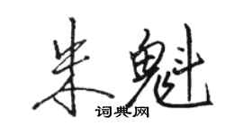駱恆光朱魁行書個性簽名怎么寫