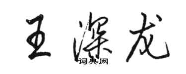 駱恆光王深龍行書個性簽名怎么寫