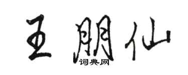 駱恆光王朋仙行書個性簽名怎么寫