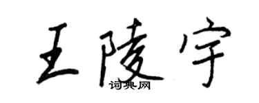 王正良王陵宇行書個性簽名怎么寫
