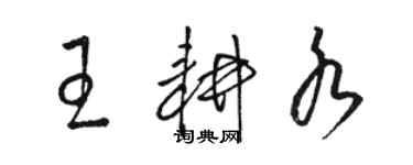 駱恆光王耕水草書個性簽名怎么寫