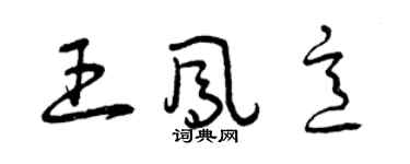 曾慶福王鳳意草書個性簽名怎么寫
