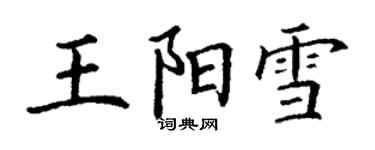 丁謙王陽雪楷書個性簽名怎么寫