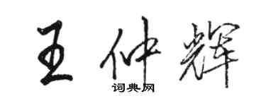 駱恆光王仲輝行書個性簽名怎么寫