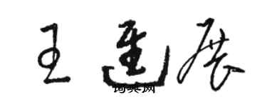 駱恆光王進展草書個性簽名怎么寫