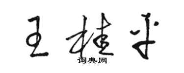 駱恆光王桂平草書個性簽名怎么寫