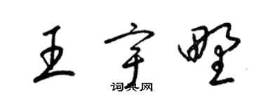 梁錦英王宇野草書個性簽名怎么寫