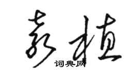 駱恆光袁植草書個性簽名怎么寫