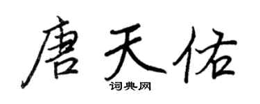 王正良唐天佑行書個性簽名怎么寫