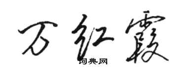 駱恆光萬紅霞行書個性簽名怎么寫