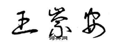 曾慶福王崇安草書個性簽名怎么寫