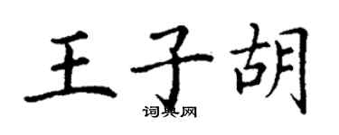 丁謙王子胡楷書個性簽名怎么寫
