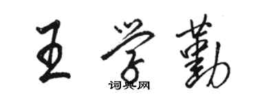 駱恆光王學勤行書個性簽名怎么寫