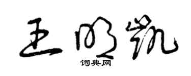 曾慶福王明凱草書個性簽名怎么寫