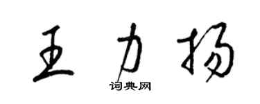 梁錦英王力揚草書個性簽名怎么寫