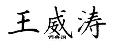 丁謙王威濤楷書個性簽名怎么寫