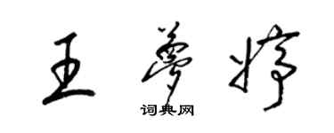 梁錦英王夢婷草書個性簽名怎么寫