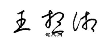 梁錦英王想湘草書個性簽名怎么寫