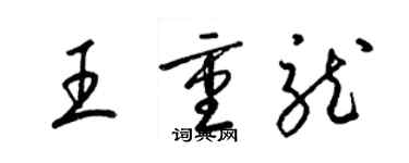 梁錦英王重龍草書個性簽名怎么寫