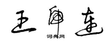 曾慶福王虎連草書個性簽名怎么寫