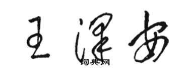 駱恆光王澤安草書個性簽名怎么寫