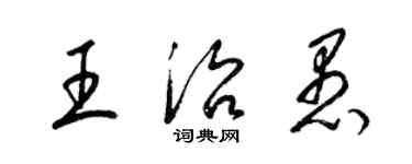 梁錦英王治愚草書個性簽名怎么寫