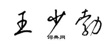 梁錦英王少勃草書個性簽名怎么寫