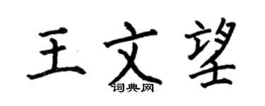 何伯昌王文望楷書個性簽名怎么寫