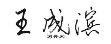 駱恆光王成濱行書個性簽名怎么寫