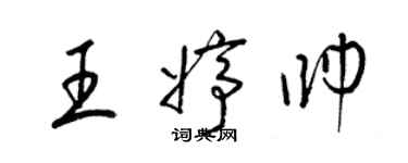 梁錦英王婷帥草書個性簽名怎么寫