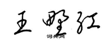 梁錦英王野紅草書個性簽名怎么寫